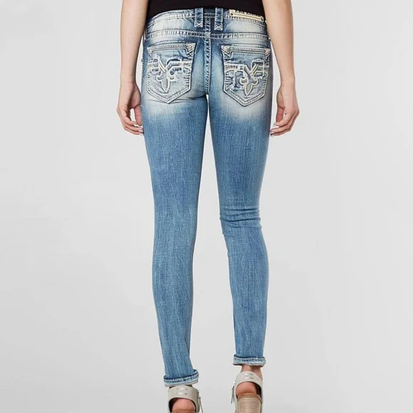 ❤️NeW❤️ ROCK REVIVAL NANNA SKINNY JEANS Size 28 - Picture 11 of 13